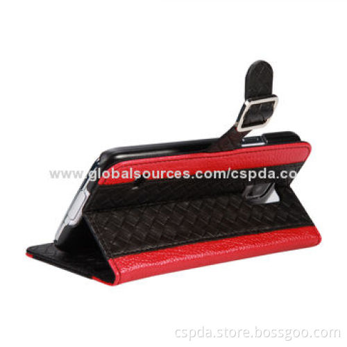 Book Style Leather Cases for Samsung Galaxy S5 with Card Slots and Clasp